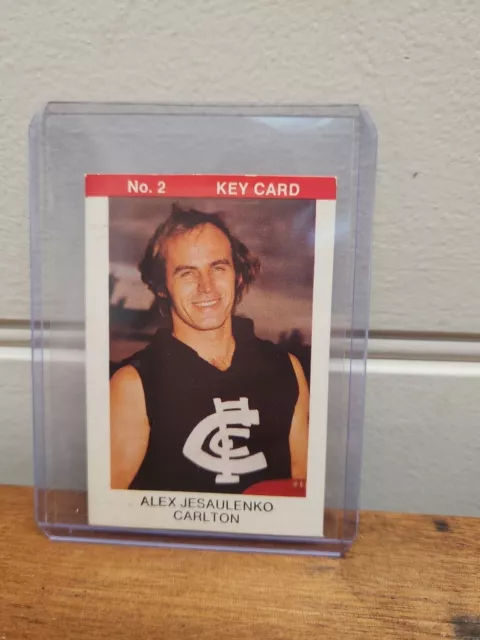 Vintage SUNBLEST Alex Jesaulenko CARLTON Football Club CARD, VFL, Blues