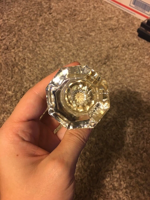 Antique /  Vintage 8 Point Clear Crystal Glass Door Knob - No hardware