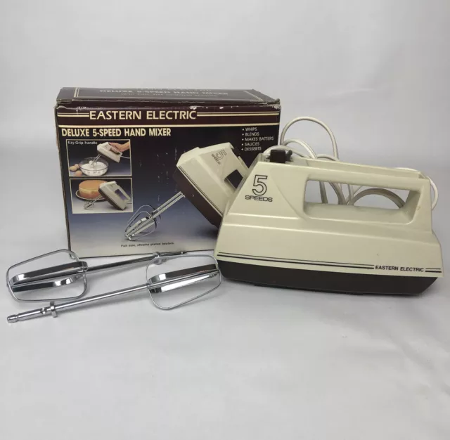 Vintage Black & Decker Electric 5 Speed Deluxe Hand Mixer & Beaters M22D -  Works