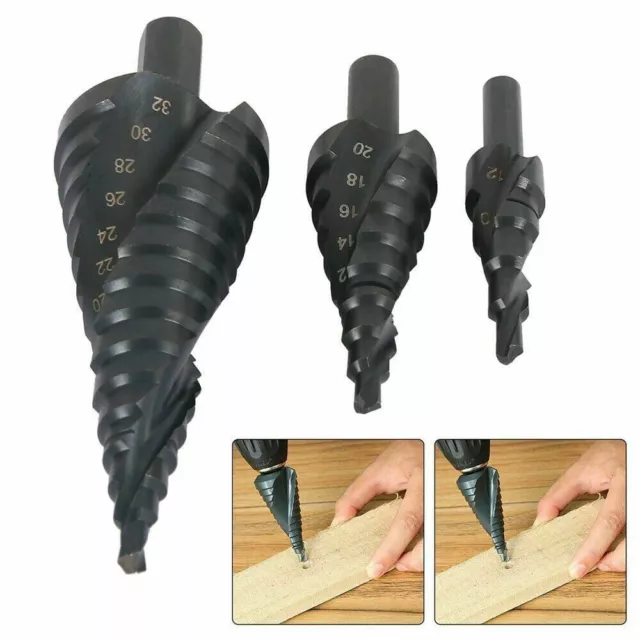 HSS Step Drill Bit Set Large Cone Titanium Bit Set Metal Hole Cutter 4-12/20/32