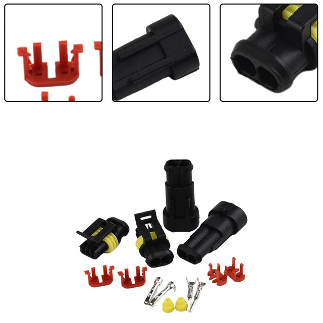 JSMTKJ 352 Pièces Connecteurs Électriques Étanches - 1/2/3/4 Broches Pour Voiture Moto Scooter Camion