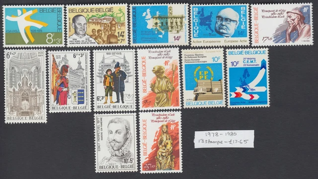 Belgique 1978-80 Cemt Prix Nobel Vainqueur En Paix 13v Fin Mint Timbres £17.65