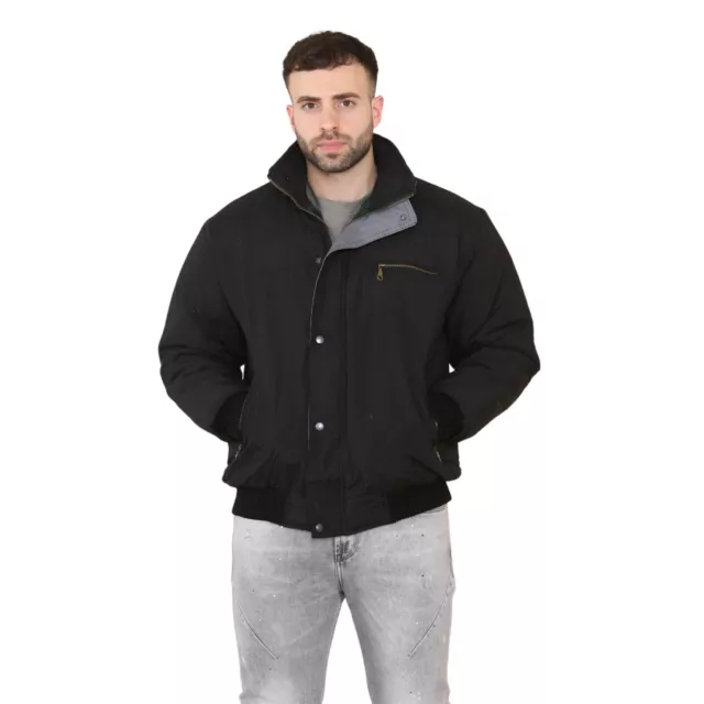 Mens Sky Diver Bomber Jacket Padded Quilted Tartan Winter Trndy Work Coat Top