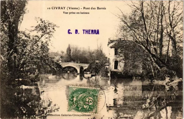CPA CIVRAY Pont des Barres - Vue prise en bateau (613147)