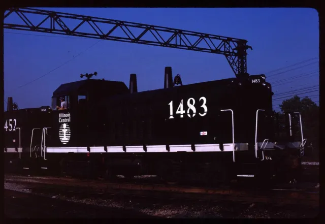 Original Rail Slide - IC Illinois Central 1483 Harvery IL 7-24-1989