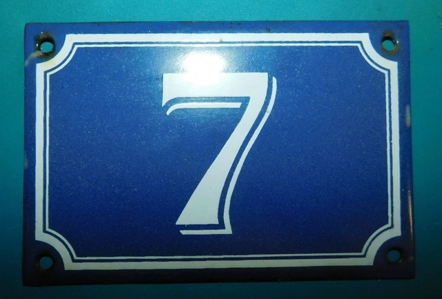 Ancienne Plaque émaillée Numéro De Rue N°1 - Bleue, 15x10 Cm - Fixation Murale