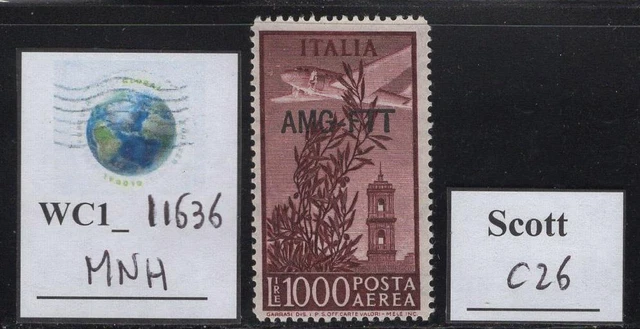 WC1_11636. TRIESTE FTT. 1000 Lire 1952 CAMPIDOGLIO air mail set. Scott C26. MNH