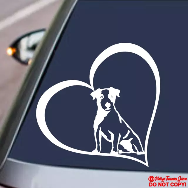 JACK RUSSELL TERRIER HEART Vinyl Decal Sticker Car Window Wall Bumper Dog Puppy