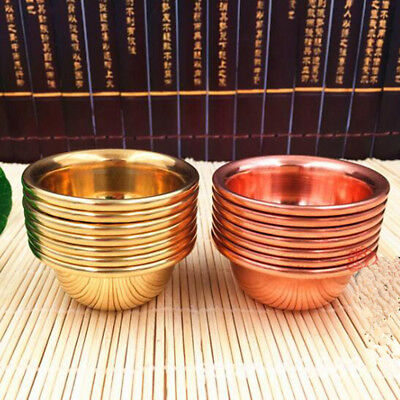 7x Tibet Tibetan Buddhist Copper Water Offering Bowl Divine Focus Ritual Vessel