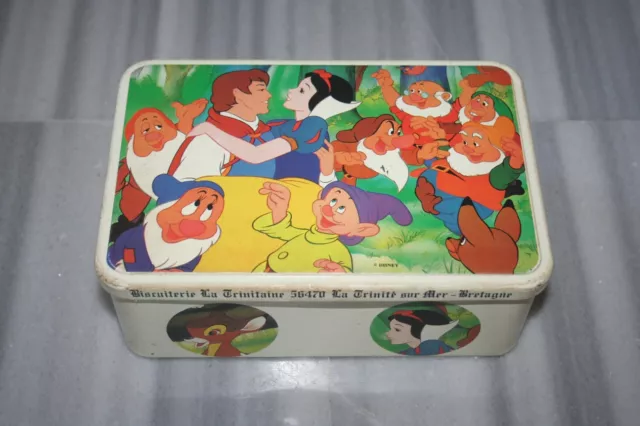 Boite Métal Ancienne Disney Blanche Neige La Trinitaine Massilly France Vintage