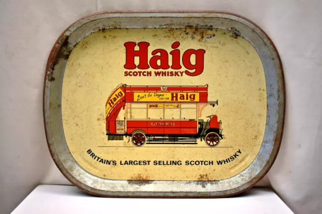 Vintage Advertising Tray Haig Scotch Whisky Britain'S Largest Selling Scotch Whi