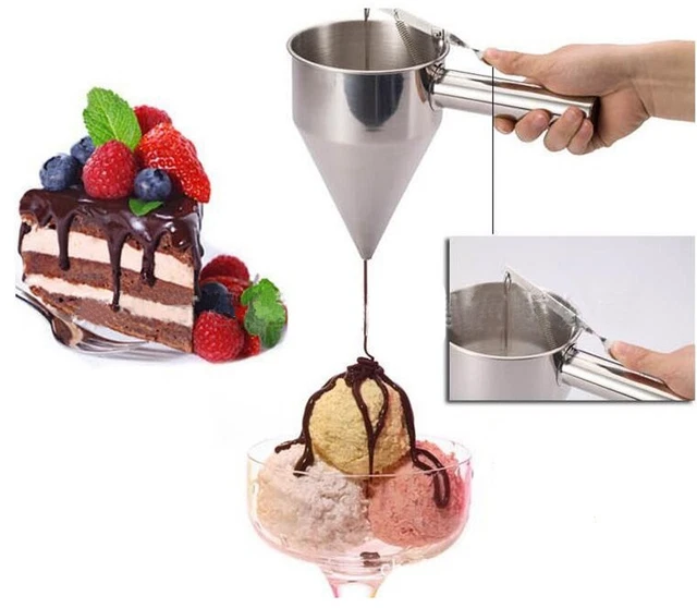 Stainless Steel Batter Dispenser Funnel Donut Cupcake Pancake Waffle Metal Greas