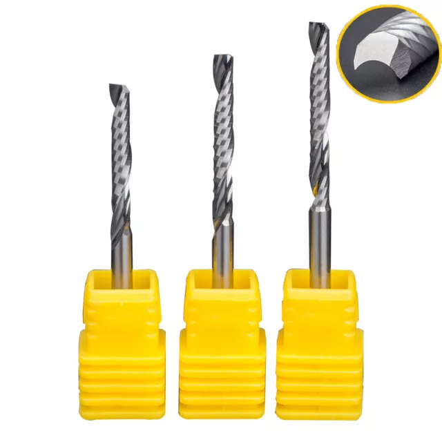 HSS CNC Straight End Mill 1 Flute Milling End Cutter Drill Bit 1mm - 3.175mm