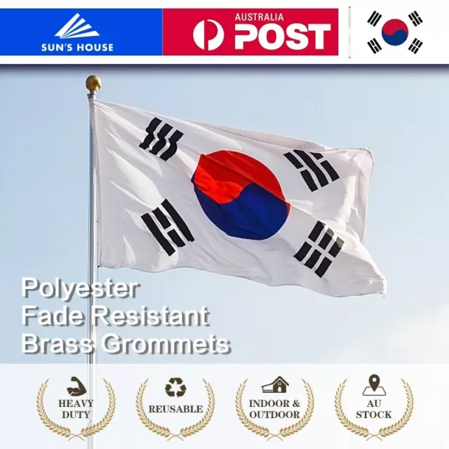 3X5FT Large South Korea Korean National Flag Polyester Heavy Duty Outdoor Flag