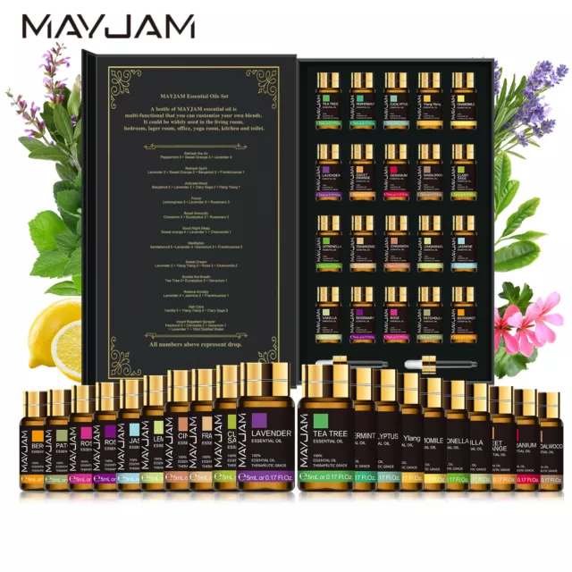 MAYJAM 20pcs Essential Oil Set Pure Diffuser Therapeutic Oil (Aromatherapy) 5ml