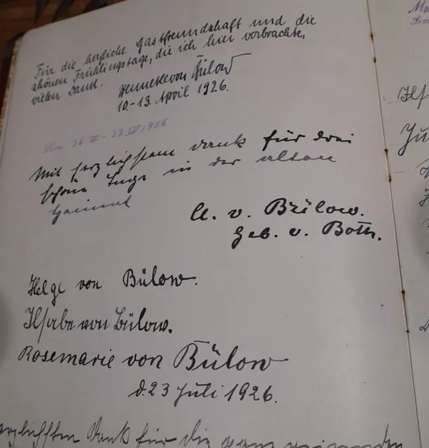 Gästebuch Bad Doberan 1925-1942, Else von Dechend, geb. Heucke -- u.a. von Bülow