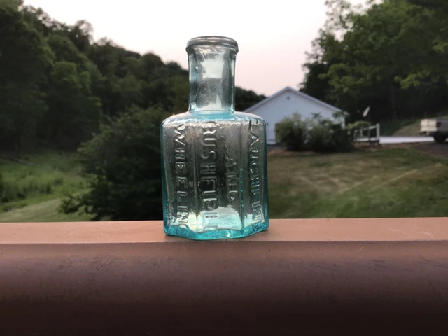 Rare 8 Sided Pontiled Virginia Ink Bottle LAUGHLIN’s & Bushfield Wheeling, Va 