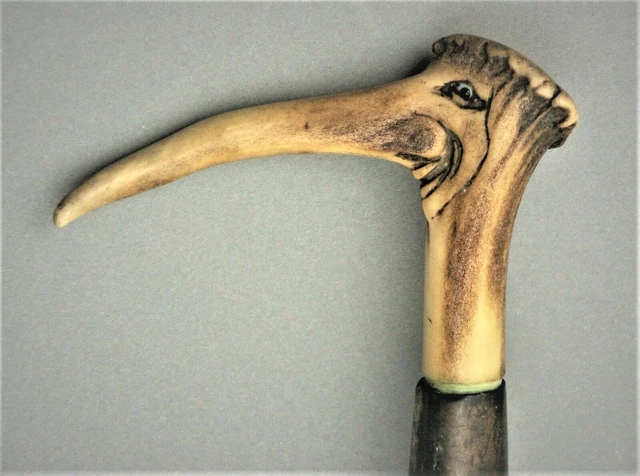 Spazierstock um 1900 mit Hirschgweih Gehstock Vintage Walking Stick Deer Antler