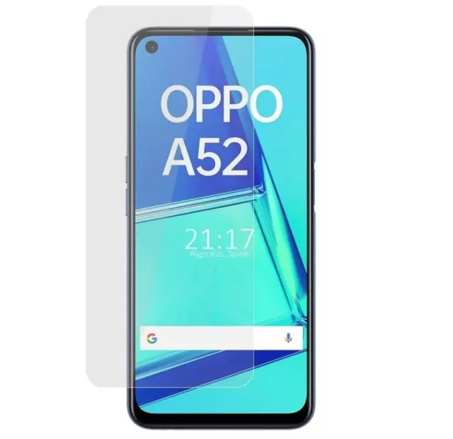 Funda OPPO A52 A72 A92 Azul Libro ventana + Cristal Completo Full Glue 3