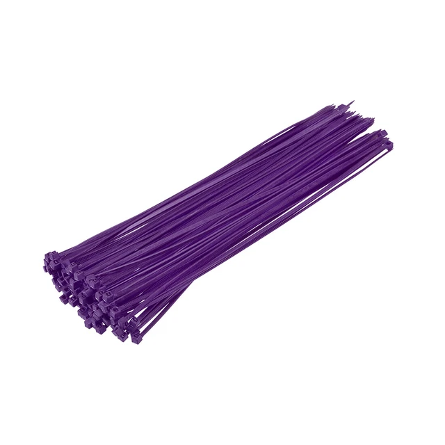 100 pezzi fascette per cavi 200 mm x 2,5 mm fascette per cavi autofissanti nylon viola