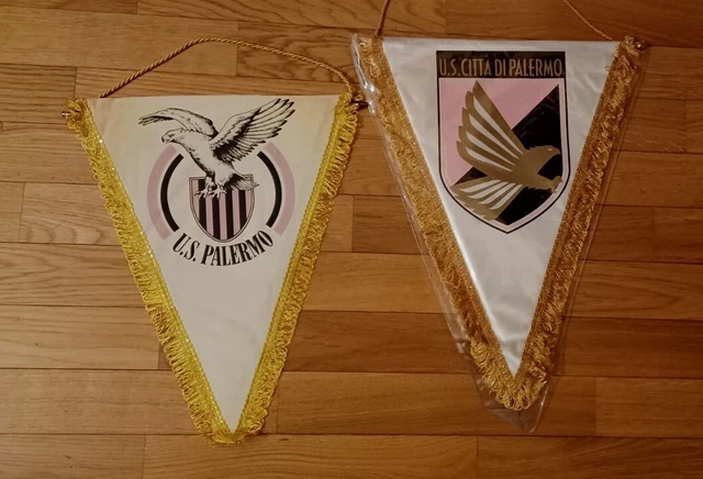 Lotto Gagliardetti Palermo Set Pennants Fanion Wimpel Maglia Palermo Collezione
