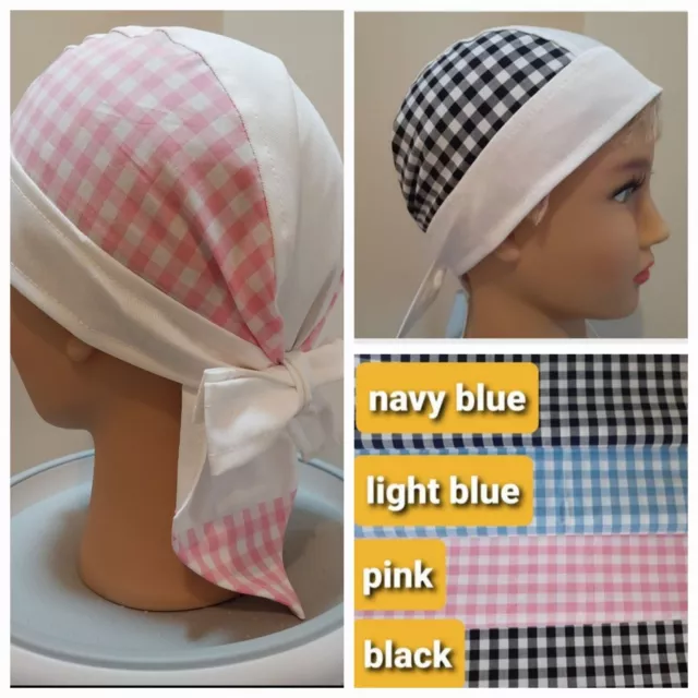 Chefs hat Durag, FITTED Bandana, Skull CAP, Cotton. Handmade Aust