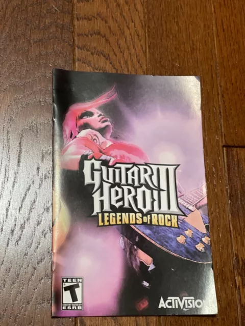 Guitar Hero 3 III: Legends of Rock Sony Playstation 2 2007 PS2 MANUAL ONLY