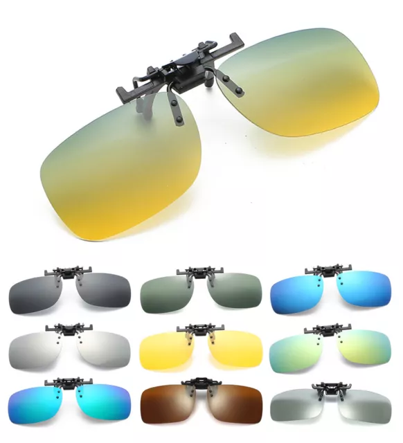 Polarized Unisex Clip On Flip Up Sunglasses for Men Women UV Protection Glasses