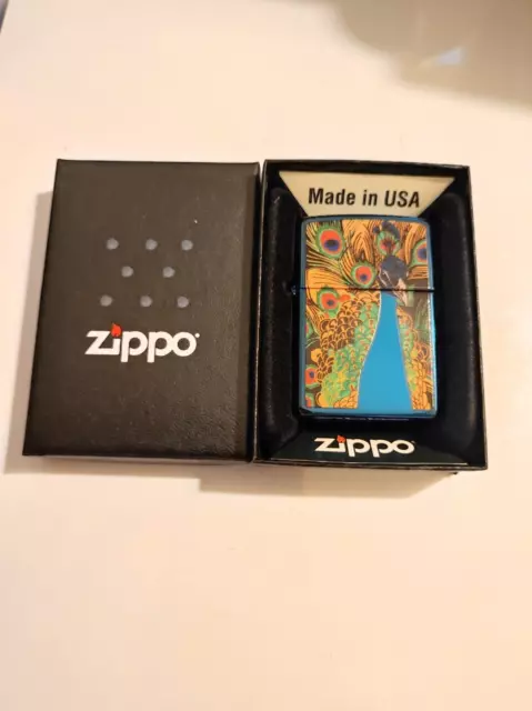 Zippo 28035 Peacock Lighter Case - No Inside Guts Insert