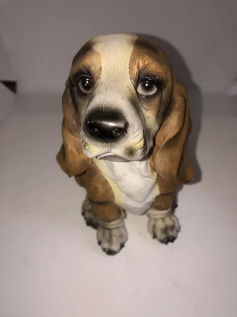 Polystone Basset Hound Puppy Hand painted Figurine