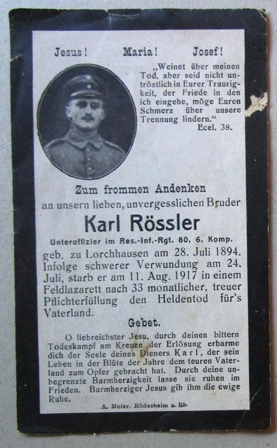 Sterbebild 80. RIR 1917