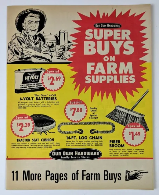 1965 Our Own Hardware Store Farm Supplies Super Buys Vintage Circular Flyer