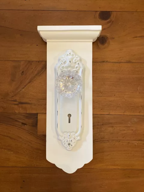Vintage or Shabby Sheik White WALL DECOR HOOK HANGER Door Knob Cracker Barrel