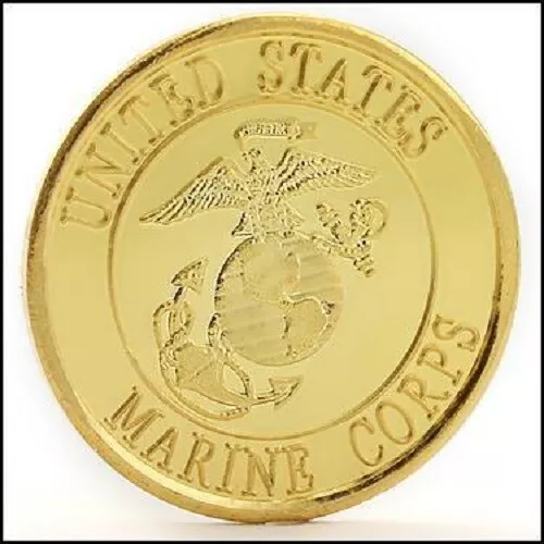 New .999 Fine Gold Over Silver Fractional Art Bullion 1 gram Marine Round!