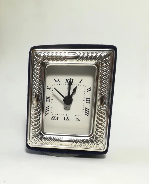 Orologio da Tavolo Sveglia piccolo in Argento 925 Numero Romani