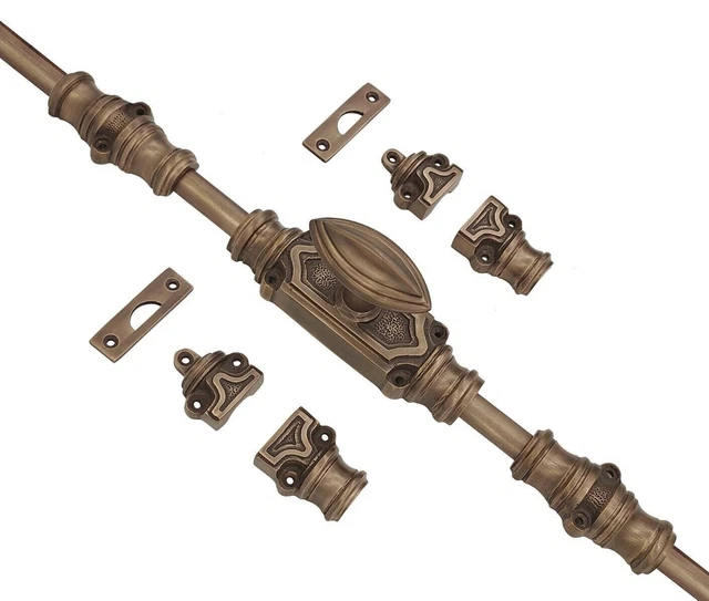 Wardrobe Door Espagnolette Bolt/Cremone Bolt Upto 9 Ft Antique Brass Unlacquered