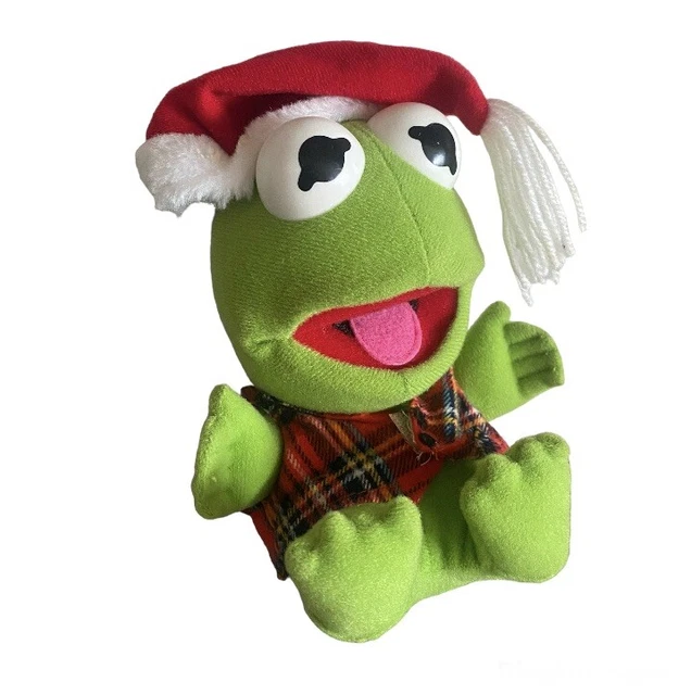 1987 McDonalds Christmas Baby Kermit The Frog Plush Jim Henson Muppet Babies