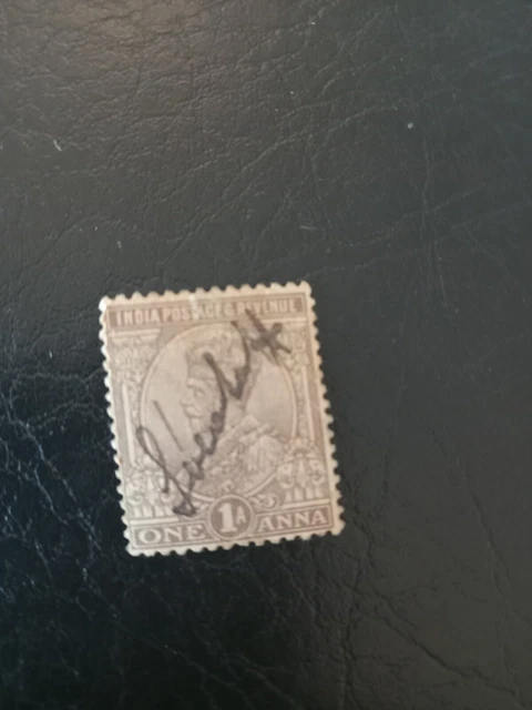 1926 King George V Postage Stamp From India 1 Indian Anna signed Smith