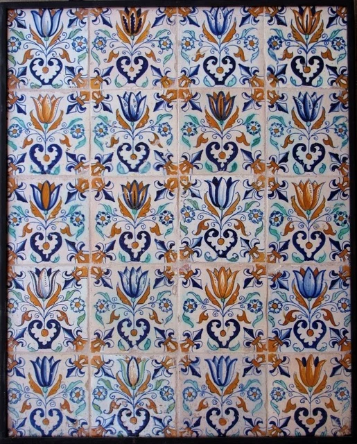 Tulipmania Tulip fever 20 rare Dutch Delft delftware tulip tiles carreau, C.1620