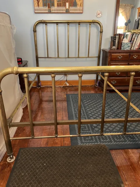 Antique Full Double Brass Bed Frame Early 1900's