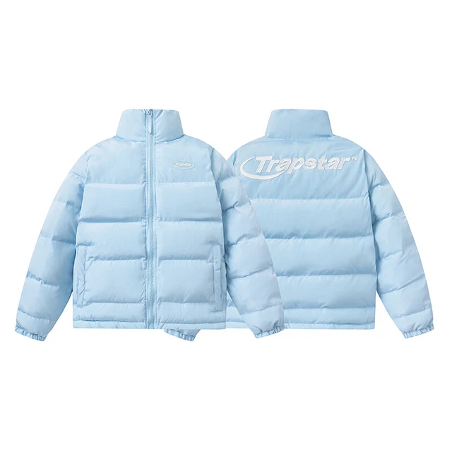 TRAPSTAR HYPERDRIVE PUFFER Jacket Ice Blue Winter Embroidery Zip Jacket