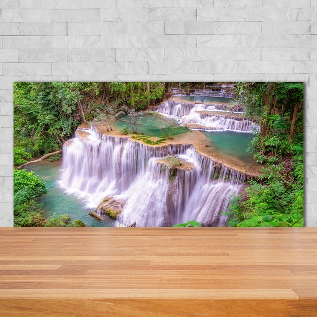 Panneau De Cuisine En Verre Décoratif Tulup 125x50cm - Motif Cascade Paysage