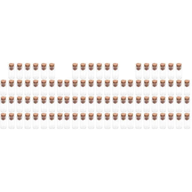 90 Pcs Miniature Vials Cork Vial Bead Container Tiny Glass Jars