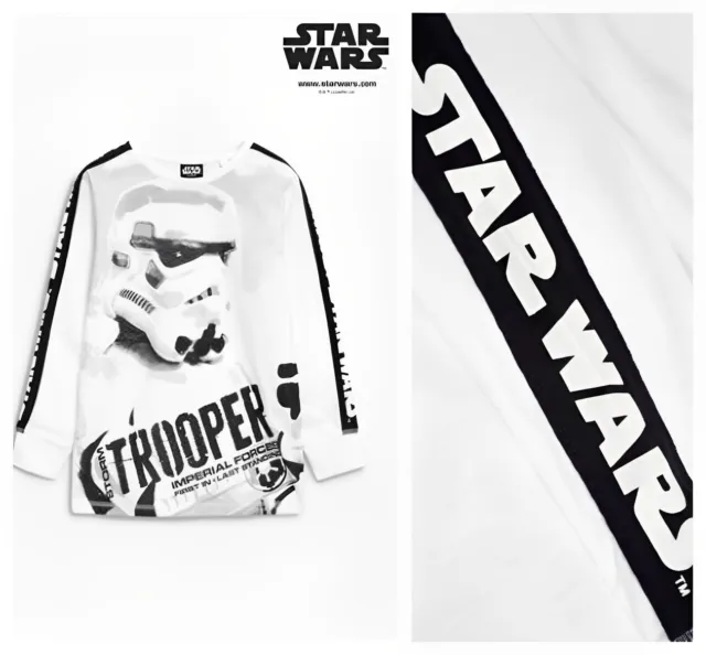 Top a maniche lunghe NEXT per ragazzi Star Wars Storm troopers età 6 anni nuovo con etichette