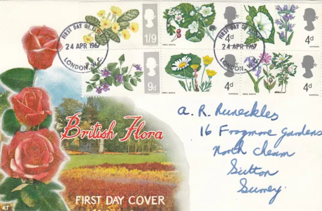 (133511) CLEARANCE Flowers phosphor GB Connoisseur FDC London WC 1967