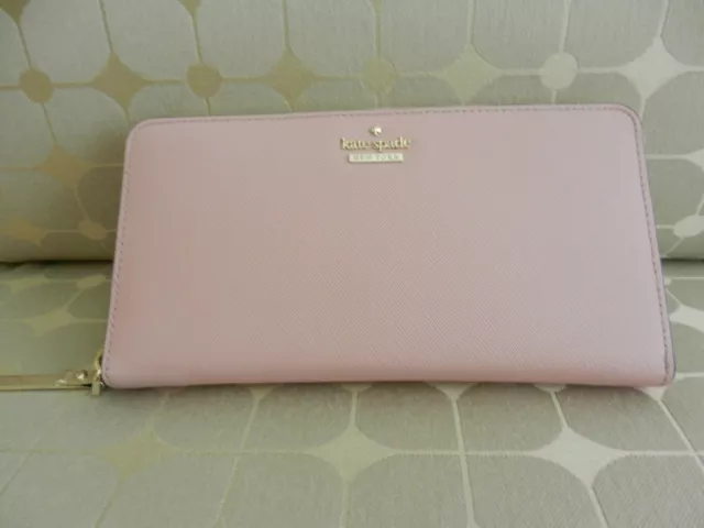 Kate Spade Cameron Street Lacey Pink Bonnet Leather Zip Clutch Wallet Kate Spade Cameron Street Lacey Pink Bonnet Leather Zip Clutch Wallet