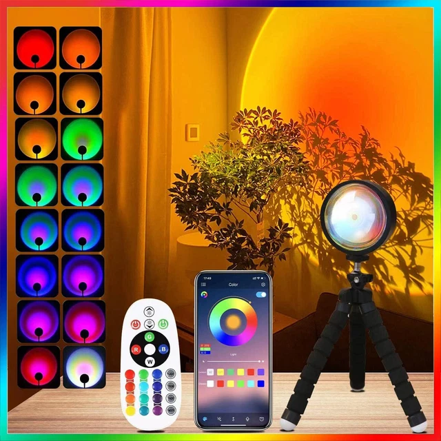16 COLORS USB LED Sunset Spotlight Lamp Projection Light with Remote