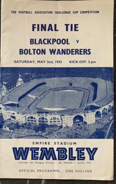 Blackpool v Bolton Wanderers 2nd May 1953 FA Cup Final Signed Referee & Linesman