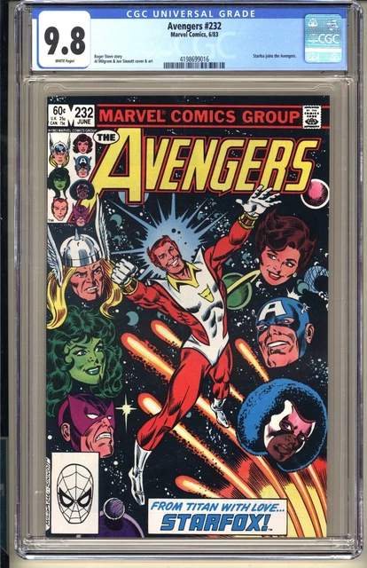 Avengers #232  CGC 9.8 WP NM/MT  Marvel Comics 1983 Eros Starfox joins team v1