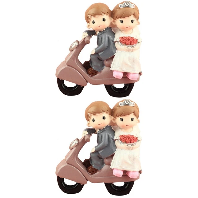 2 piezas Figura de resina Romántico Creativo Elegante Pastel Topper Para Fiesta Boda